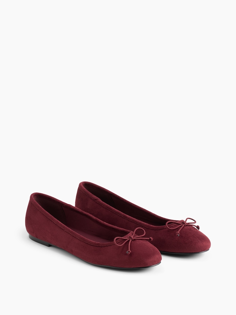 Vegan Suede Ballet Flats
