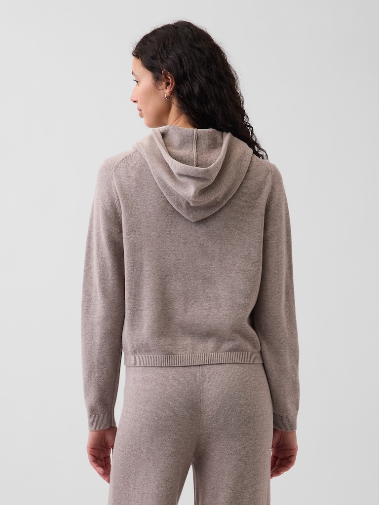 100% Cotton Relaxed Zip Sweater Hoodie