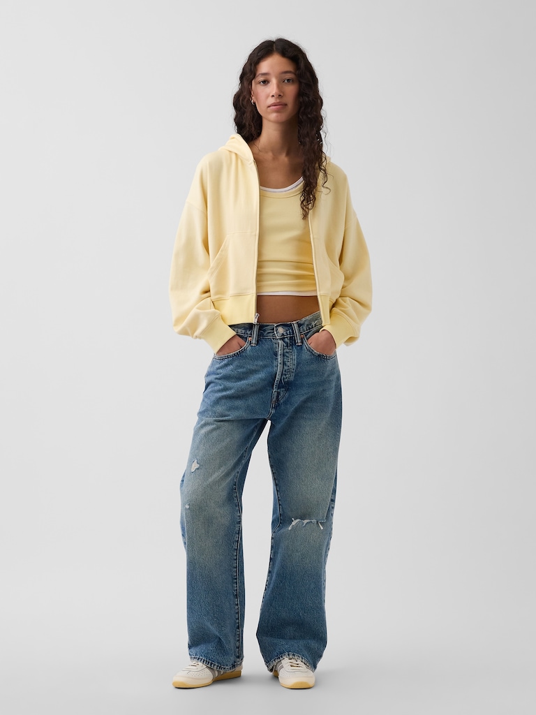 VintageSoft Terry Oversized Wedge Zip Hoodie