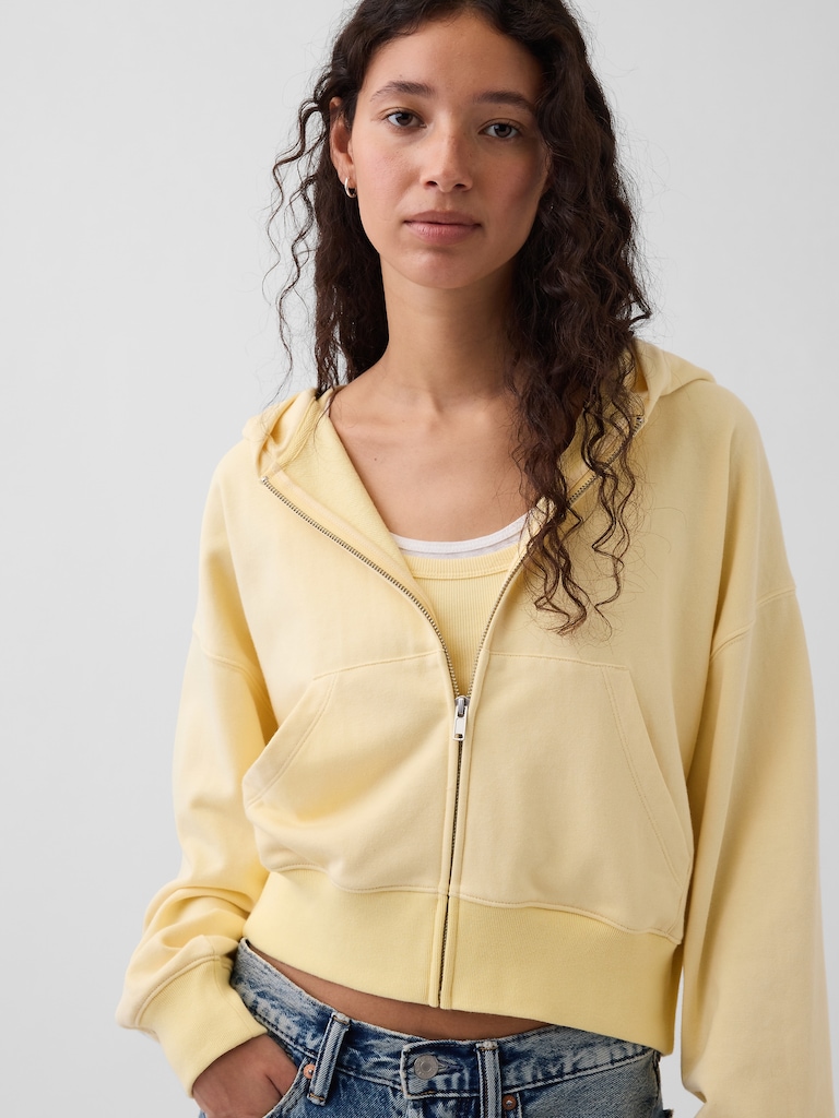 VintageSoft Terry Oversized Wedge Zip Hoodie