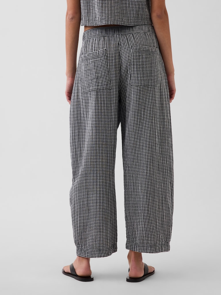 Cotton Gauze Easy Barrel Pants