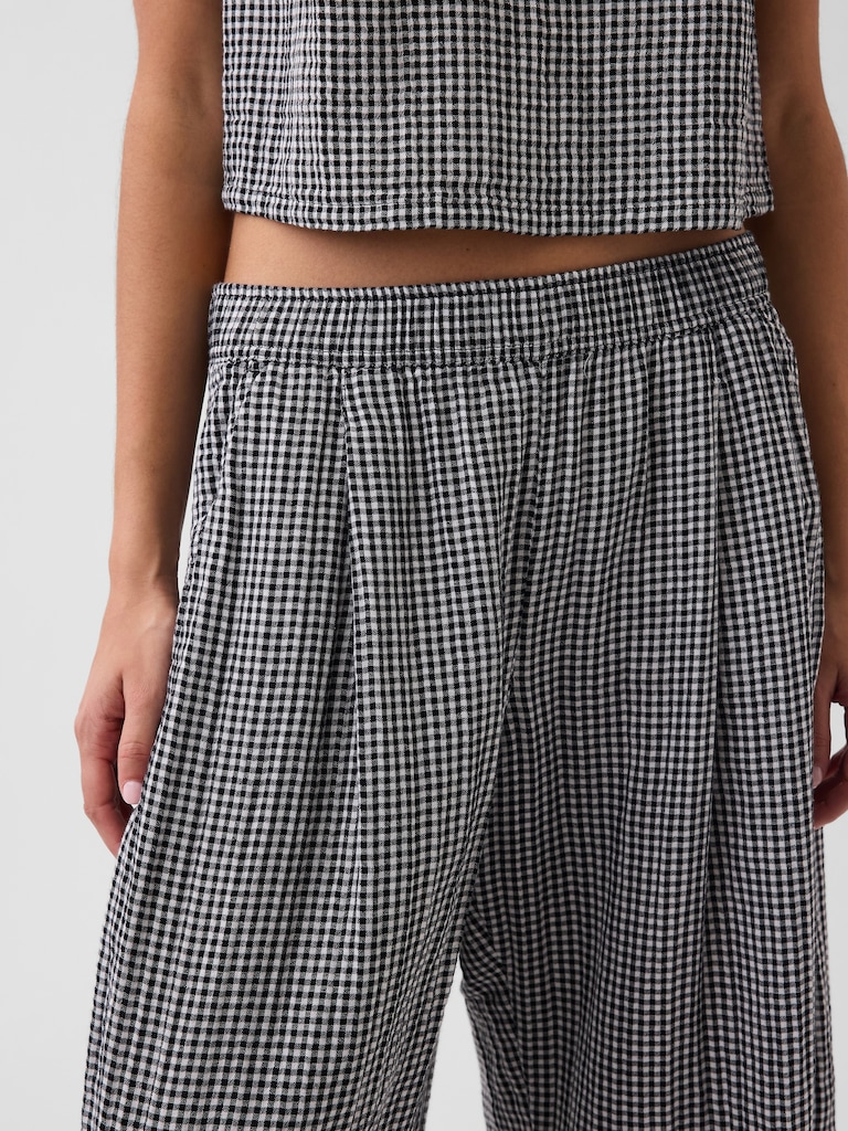 Cotton Gauze Easy Barrel Pants