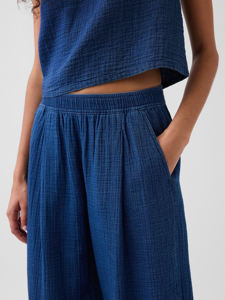 Cotton Gauze Denim Easy Pants