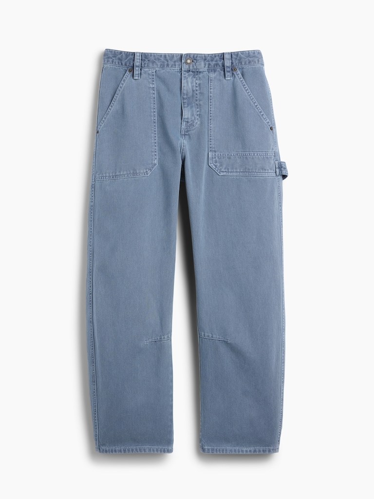 Mid Rise Barrel Utility Pants