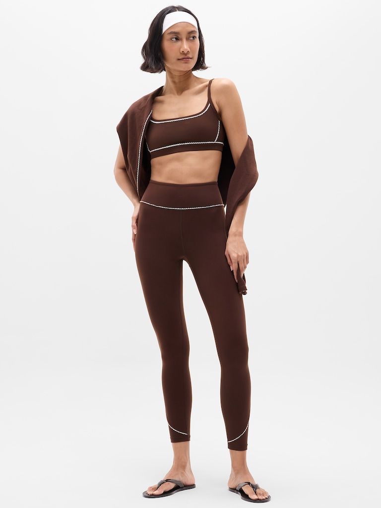 Square Neck Picot Sports Bra A-C