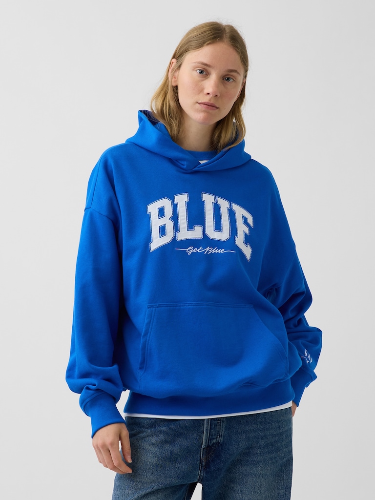 Get Blue Heavyweight French Terry Logo Hoodie