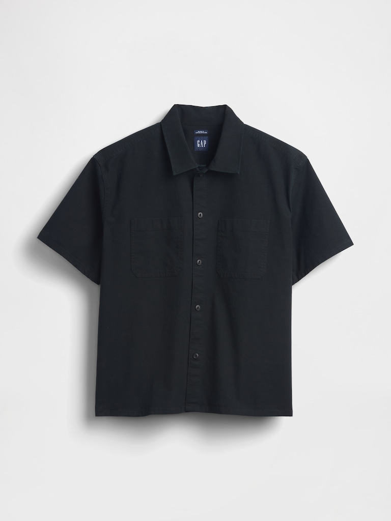 Relaxed Straight-Hem Utility Shirt