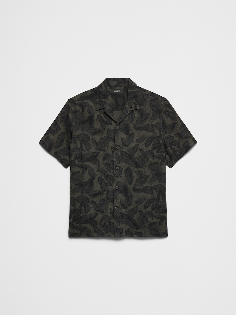 Standard-Fit Linen-Blend Resort Shirt