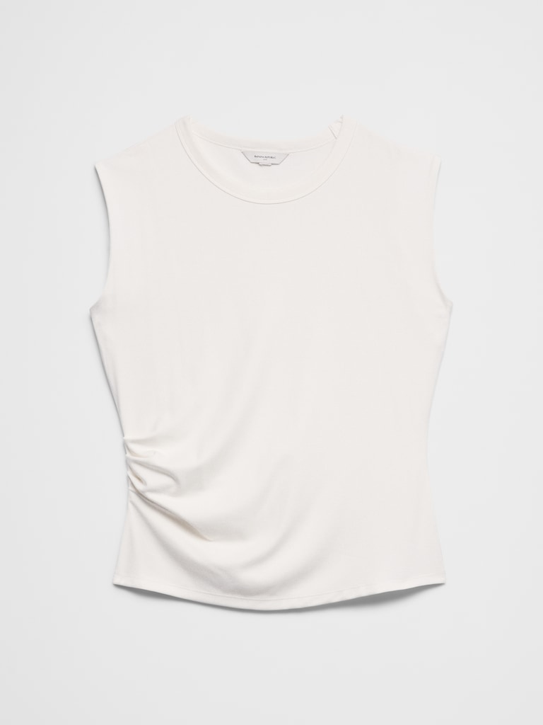 Soft Interlock Side-Shirred Top