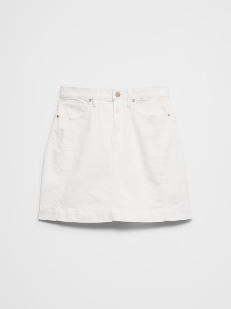 Denim Pieced Utility Mini Skirt