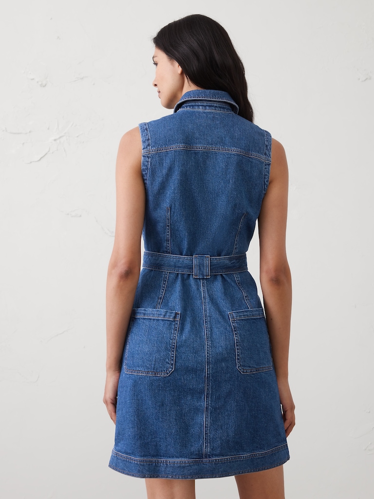 Patchwork Denim Utility Mini Dress
