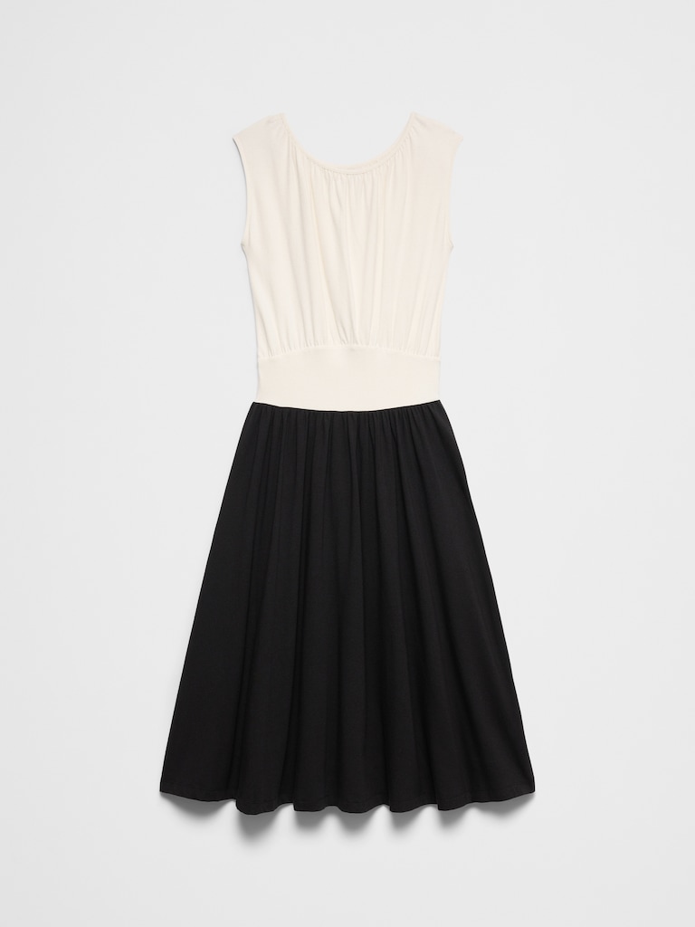 Knit Blouson Midi Dress