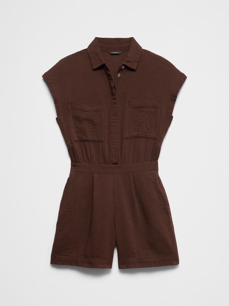 Gauze Pocketed Romper