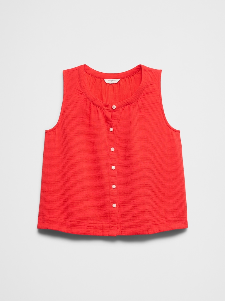 Gauze Shirred Shirt