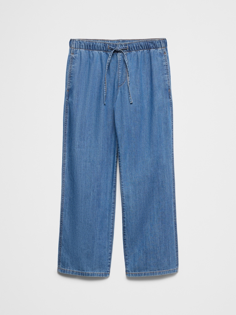 Straight-Leg Mid-Rise Summerweight Pull-On Jean