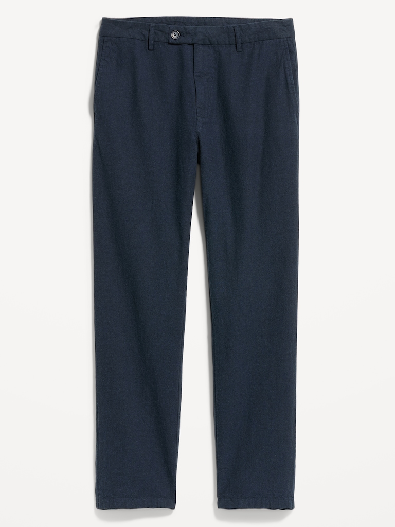 90's Straight-Fit Linen-Blend Dress Pants