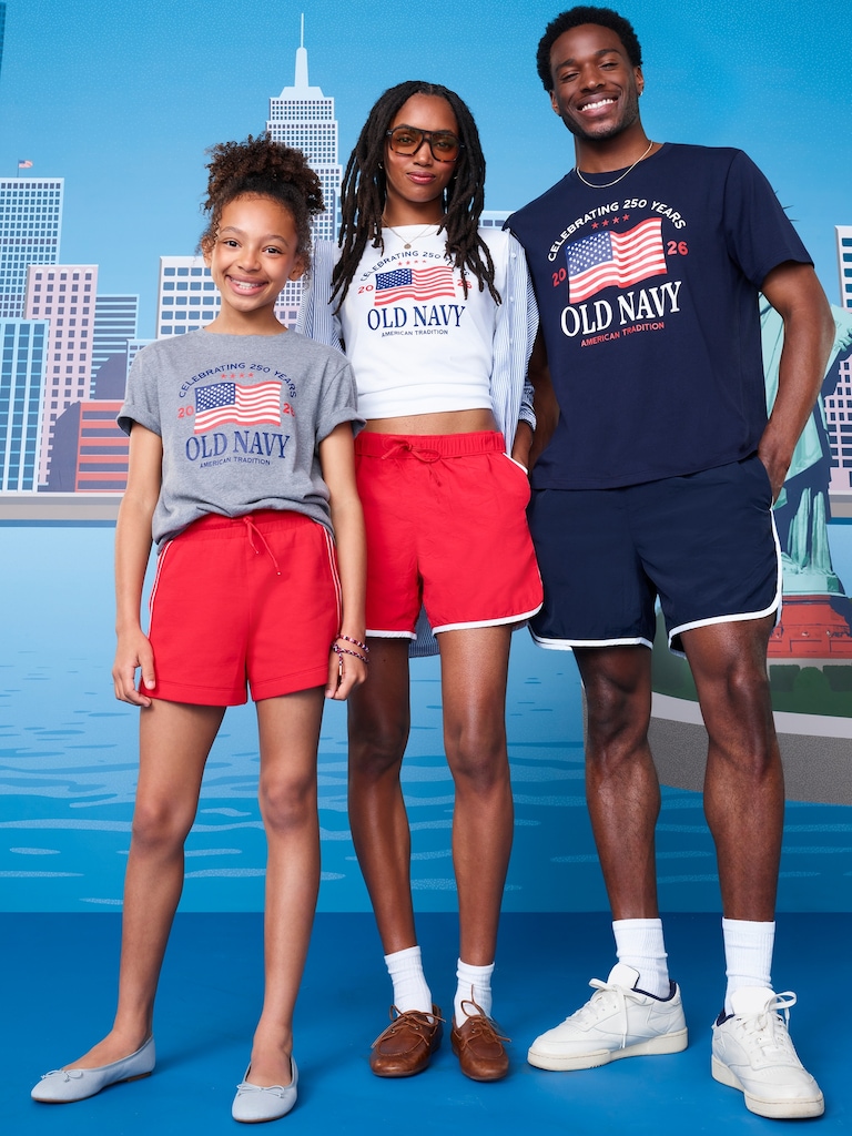 Short-Sleeve Unisex Flag Logo Graphic Bodysuit for Baby