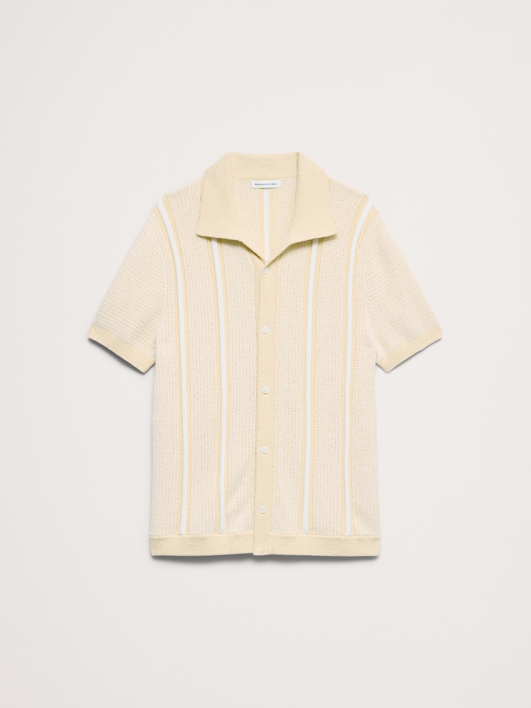 Bouclé Stripe Sweater Polo