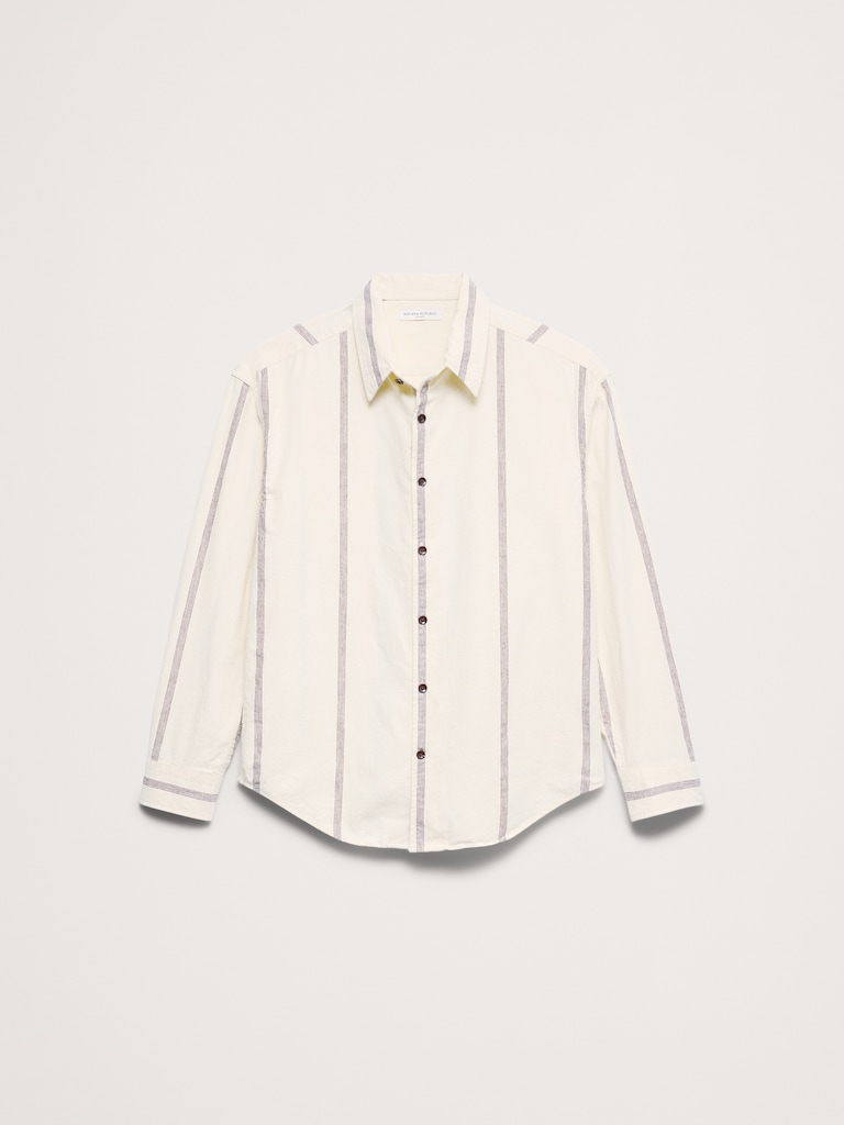 Relaxed-Fit Cotton-Linen Neps Shirt