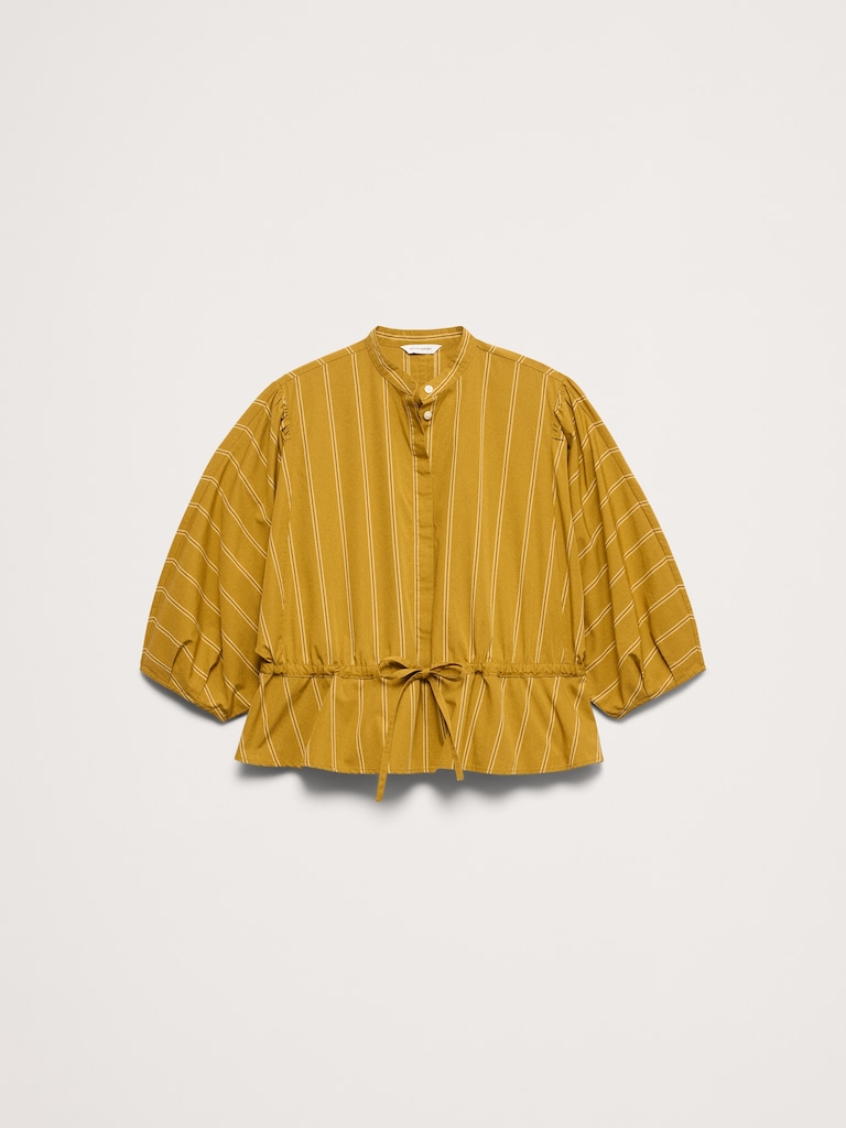 Cotton Poplin Tie-Waist Top