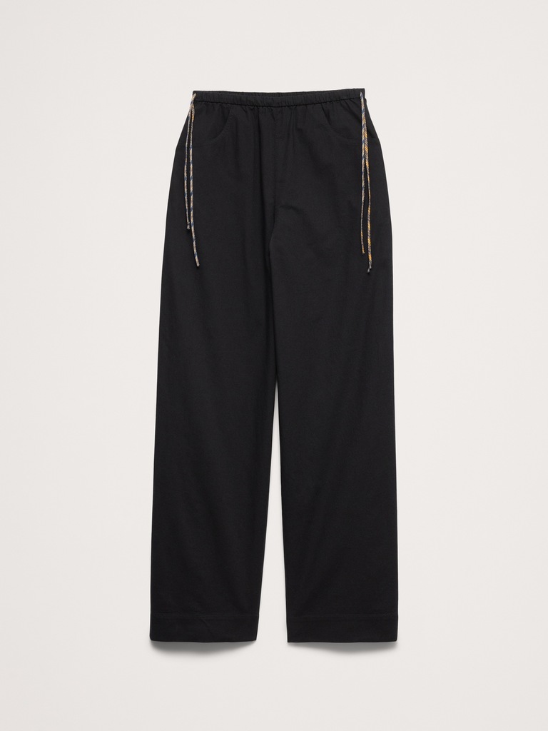 Cotton Pull-On Side-Tie Pant