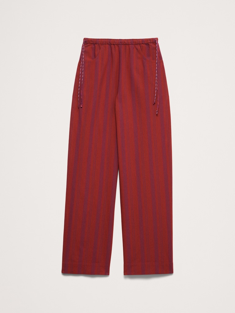 Cotton Pull-On Side-Tie Pant