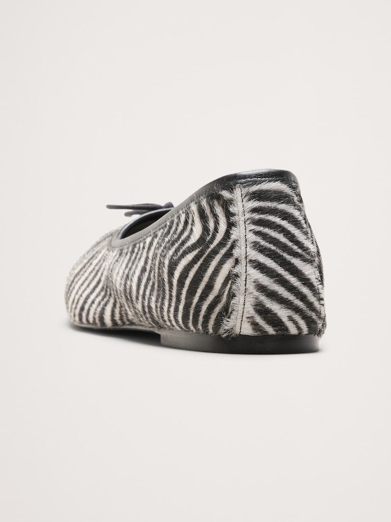 Jada Zebra Square-Toe Ballet Flat By Freda Salvador