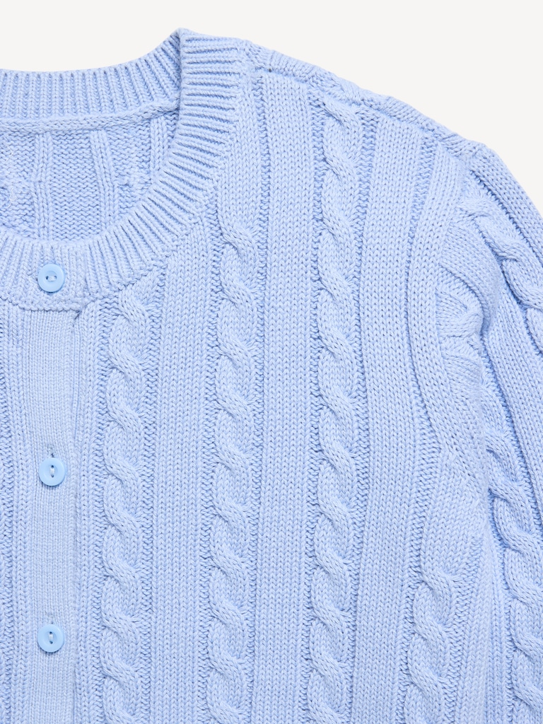 Cable-Knit Cardigan Sweater for Girls