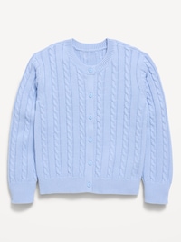 Cable-Knit Cardigan Sweater for Girls