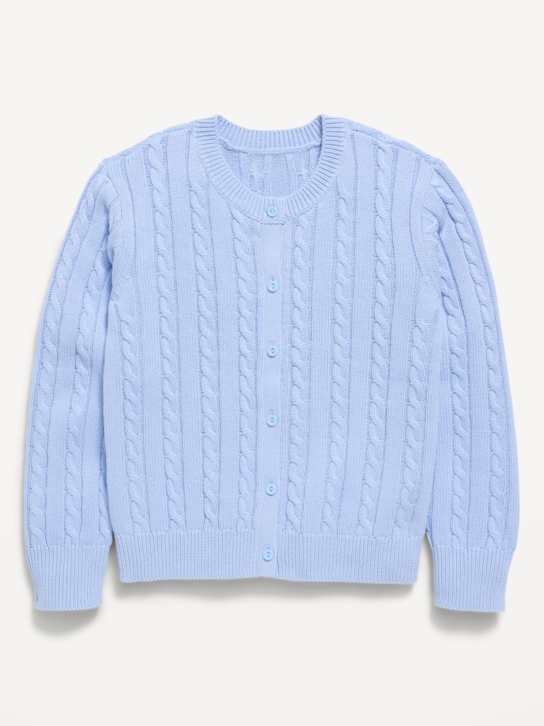Cable-Knit Cardigan Sweater for Girls
