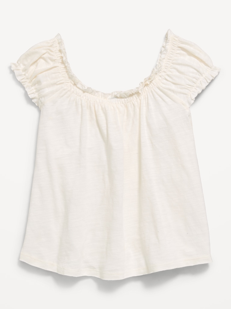 Short-Sleeve Tie-Front Jersey-Knit Top for Girls