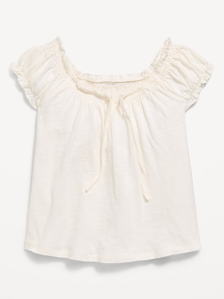 Short-Sleeve Tie-Front Jersey-Knit Top for Girls