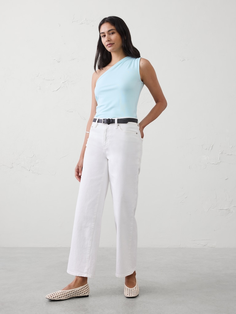 Soft Interlock One-Shoulder Top