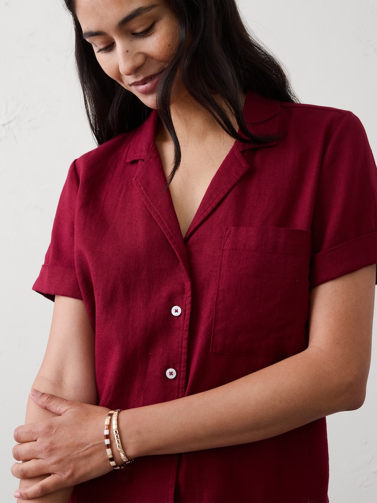 Linen-Blend Shirt