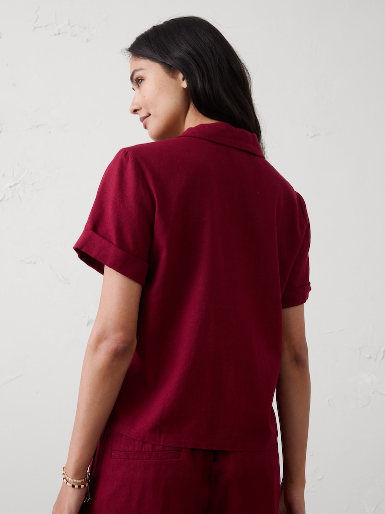 Linen-Blend Shirt