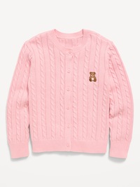 Cable-Knit Cardigan Sweater for Girls