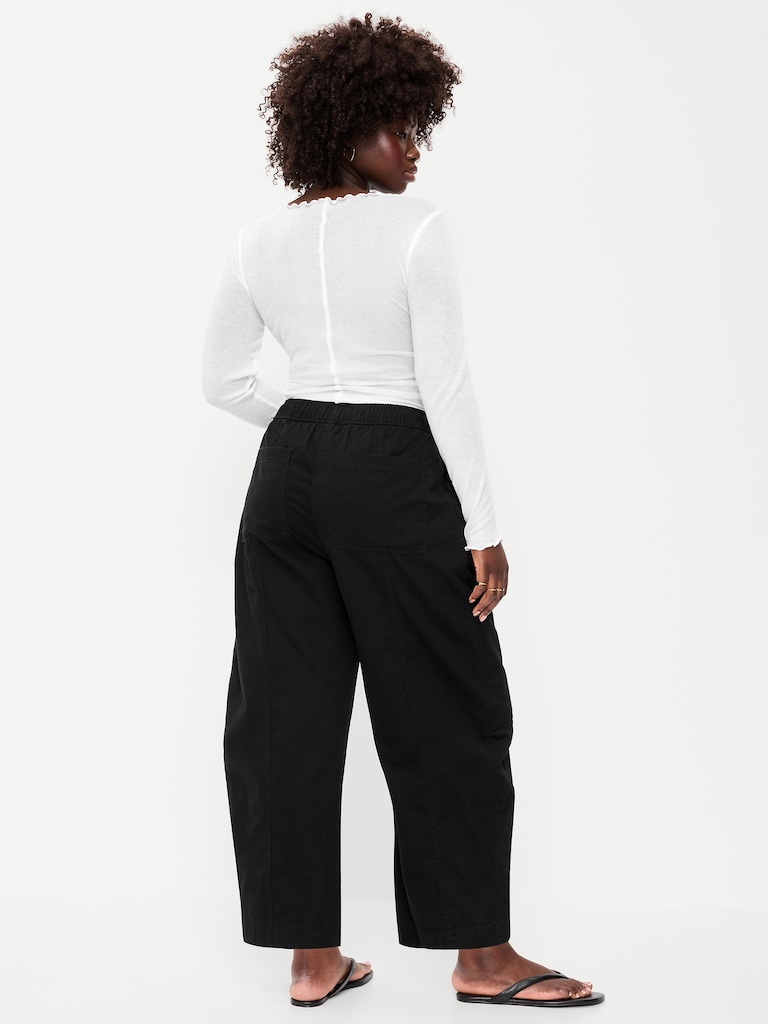 Mid-Rise Pull-On Utility Pants