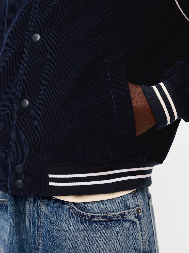 Varsity Corduroy Bomber Jacket