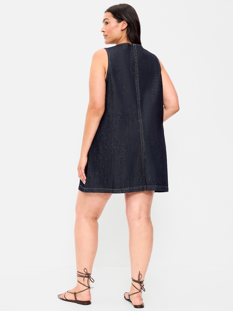 Patch Pocket Denim Mini Dress