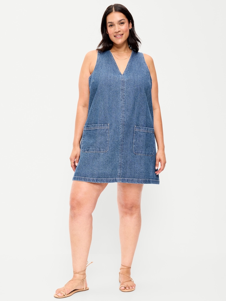 Patch Pocket Denim Mini Dress