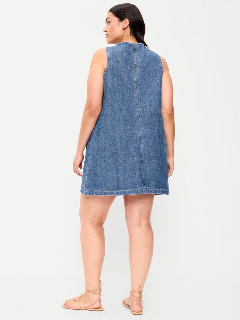 Patch Pocket Denim Mini Dress