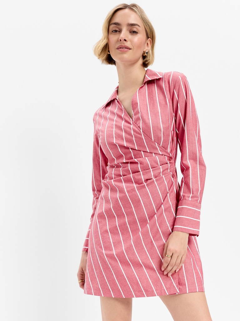 Wrap Mini Shirt Dress