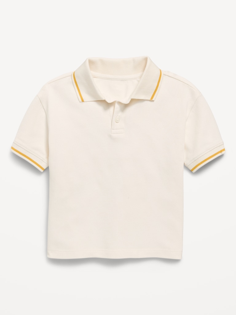 Oversized Short-Sleeve Pique Polo Shirt for Toddler Boys