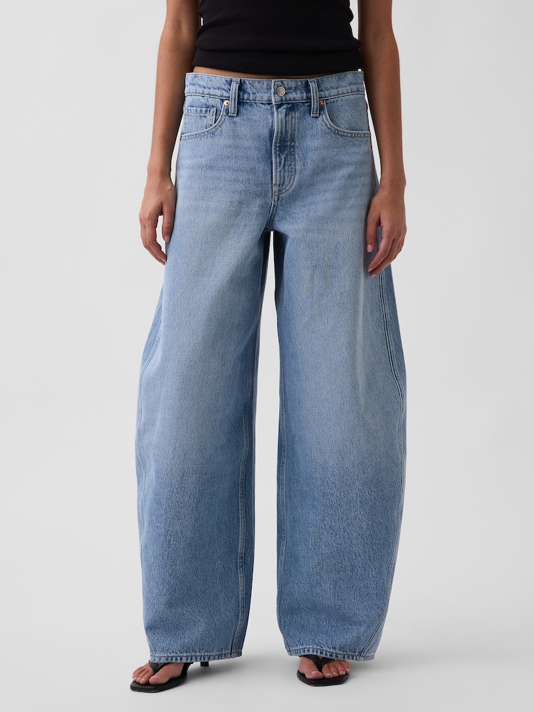 Mid Rise Baggy Taper Jeans
