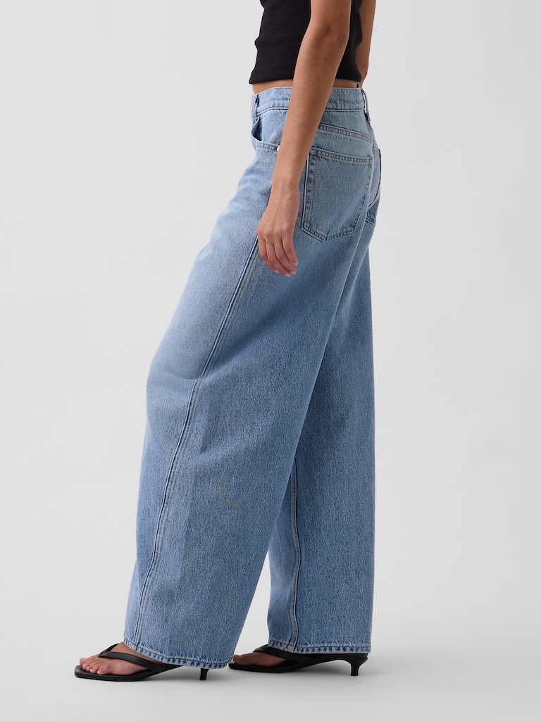 Mid Rise Baggy Taper Jeans