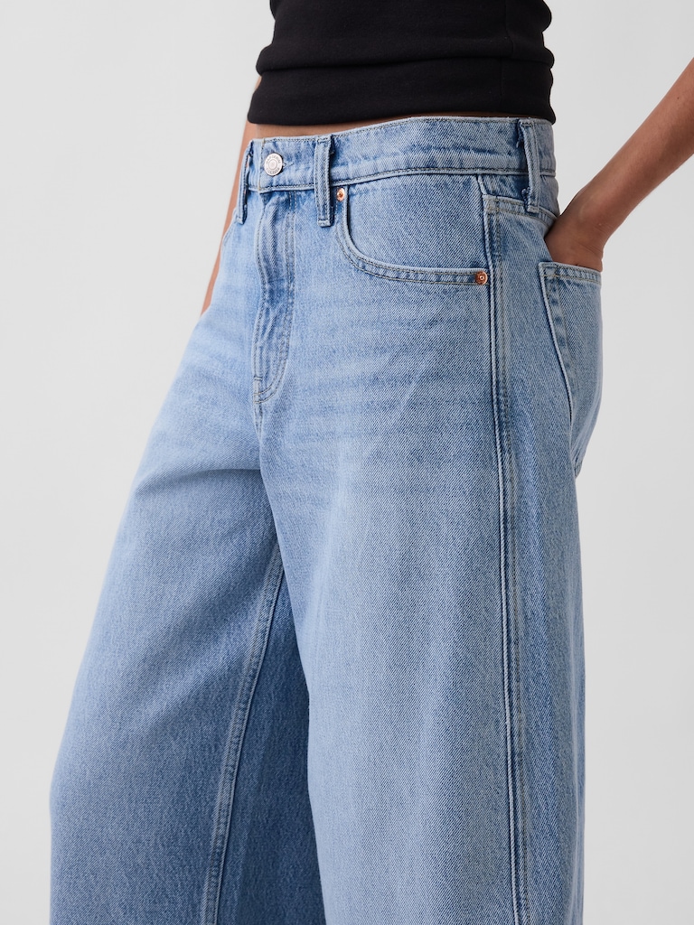 Mid Rise Baggy Taper Jeans