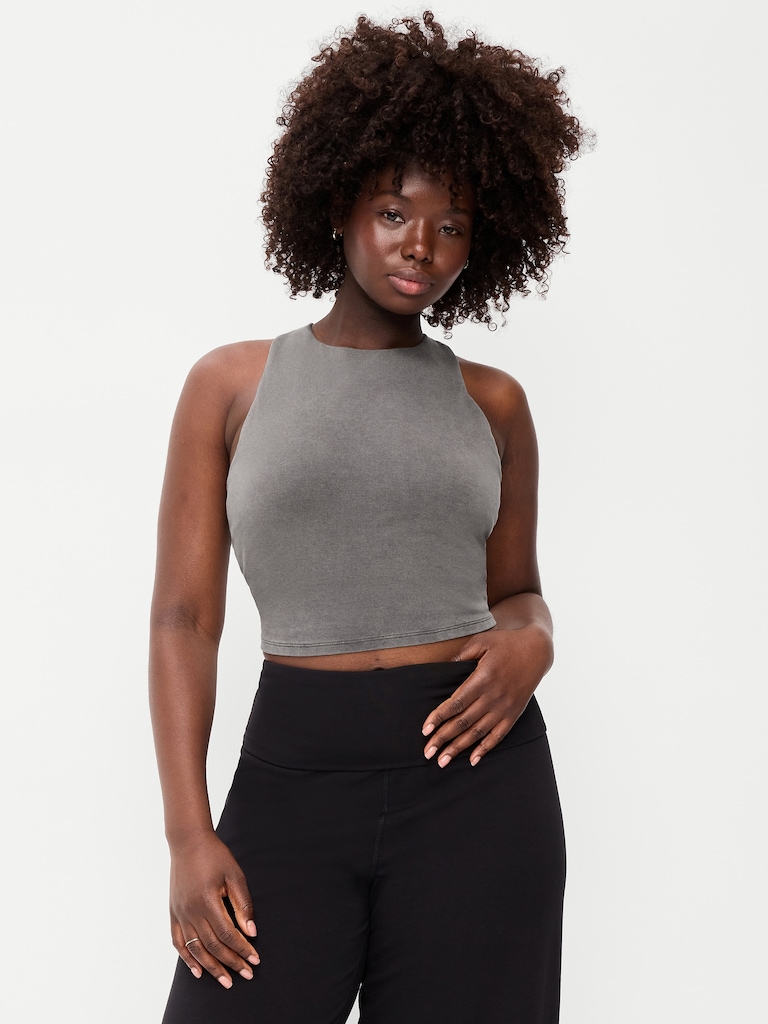 Medium Support PowerSoft High-Neck Racerback Sports Bra