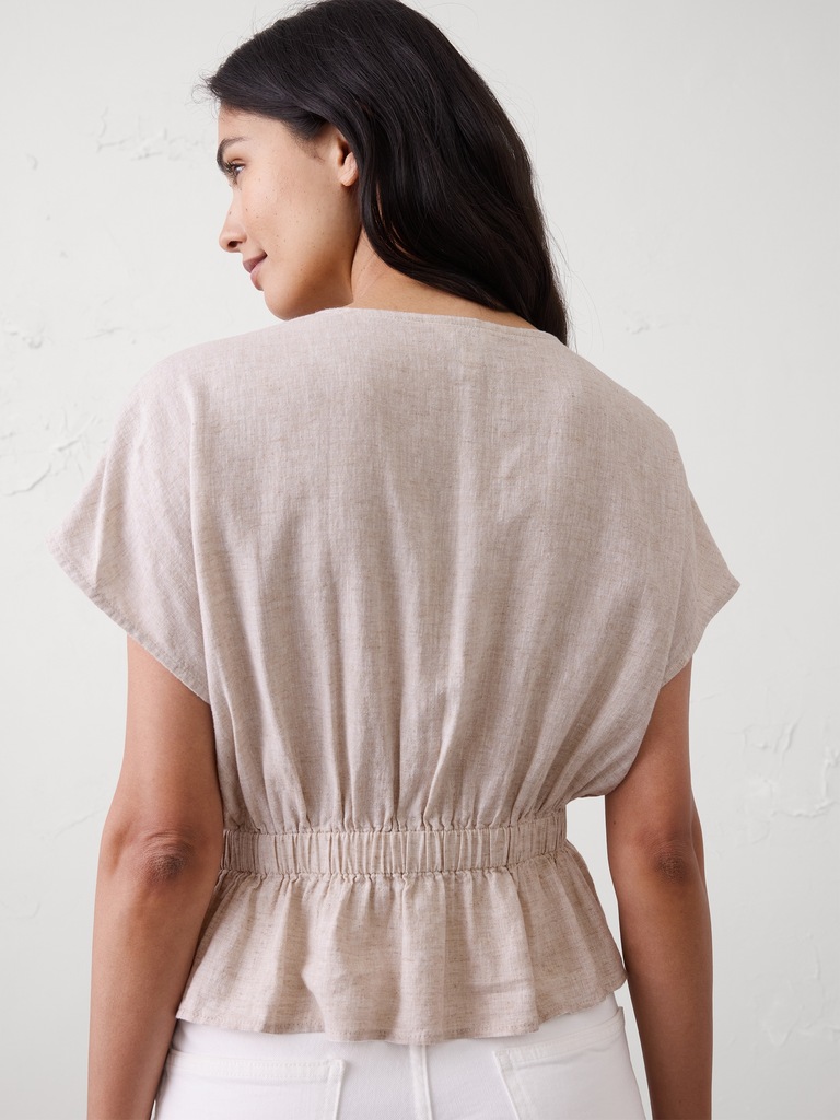 Pintuck-Waist Top