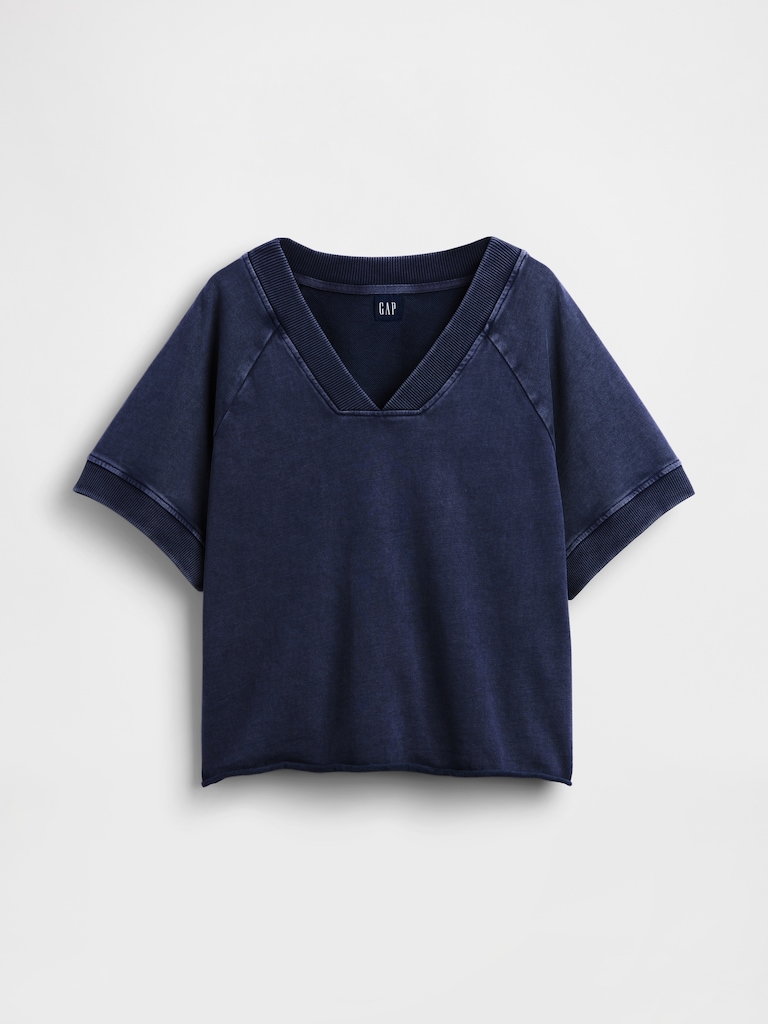VintageSoft Terry Oversized V-Neck Sweatshirt