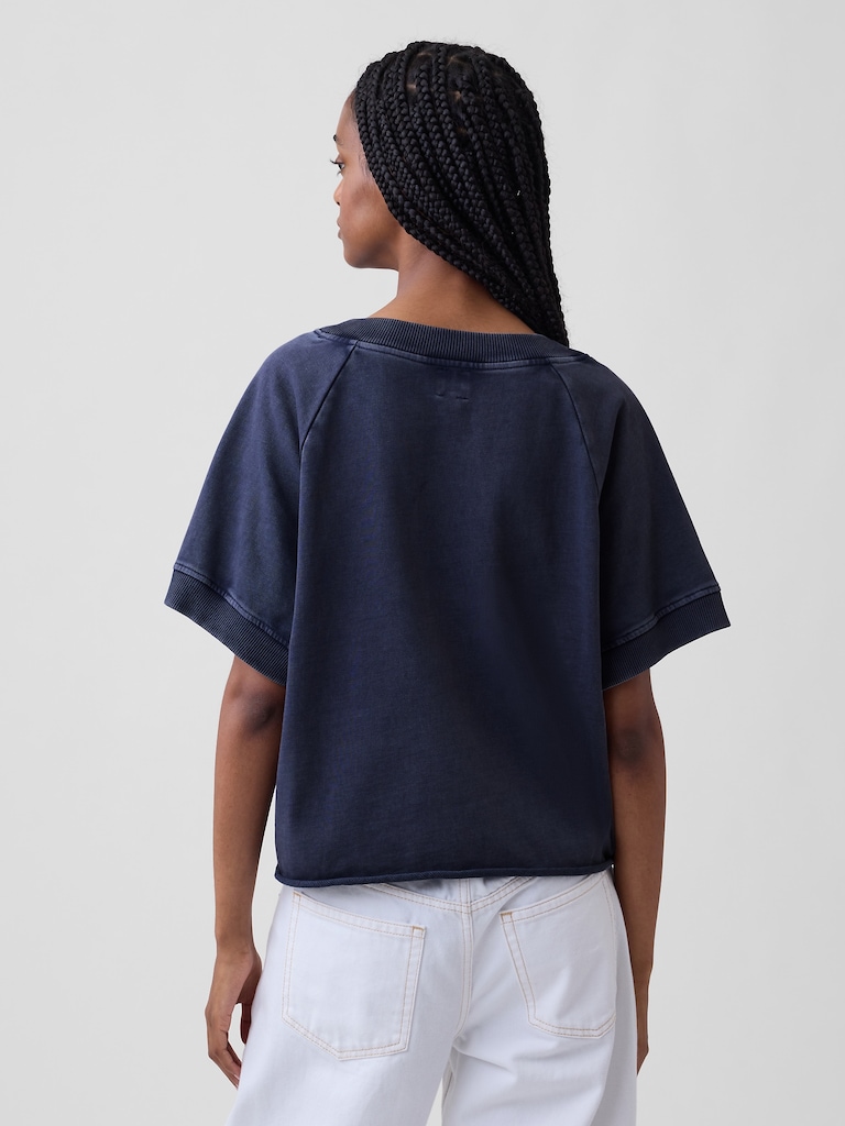 VintageSoft Terry Oversized V-Neck Sweatshirt